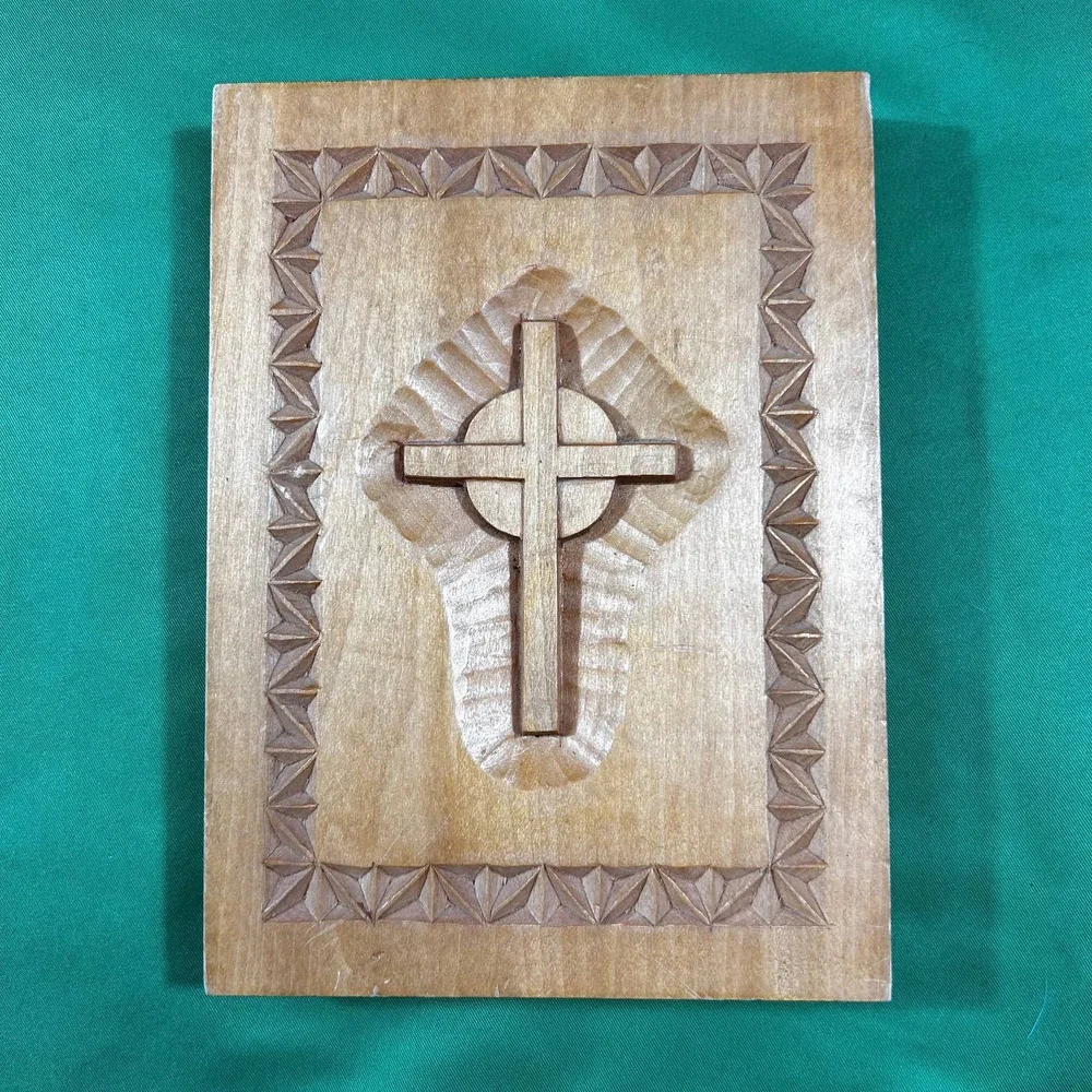 Handmade Wooden Cross Plaque Home Decor Christian Wall Art Solid Wood 6.5 x 4.75